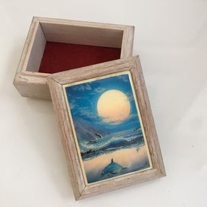 Jewelry Trinket Box Dolphins Sun